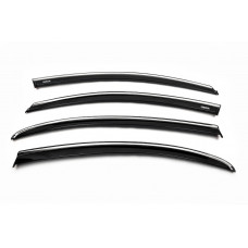 Ветровики с хромированным молдингом (4 шт, Niken) для Fiat Tipo 2016- гг