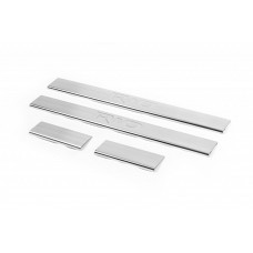 Накладки на пороги OmsaLine (4 шт, нержавейка) для Kia Rio 2005-2011 гг