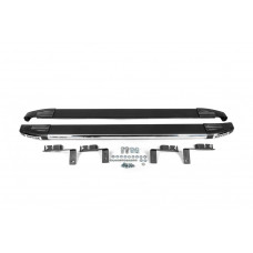 Боковые пороги Omsa Black (2 шт., алюминий) для Peugeot Bipper 2008-2017 гг