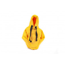 Чехол на рычаг КПП в стиле худи (желтый, черный шнурок)