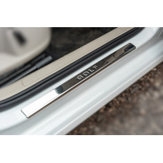 Накладки на пороги OmsaLine V2 (4 шт, нерж) для Volkswagen Golf 7/E-Golf 2012-2020 рр