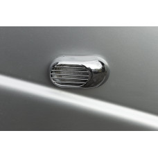 Решетка на боковой повторитель Овал (2 шт, ABS) для Mitsubishi Outlander 2006-2012 гг