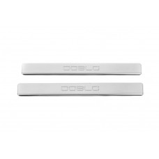 Накладки на пороги OmsaLine (2 шт., нерж.) для Fiat Doblo II 2010-2022 рр