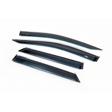 Ветровики с хромированным молдингом LONG (4 шт, HIC) для Lexus RX 2016-2022 гг