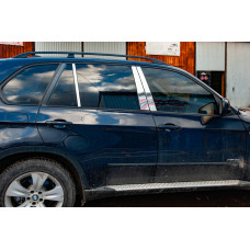 Накладки на дверные стойки из нержавеющей стали для BMW X5 E-70 2007-2013 гг