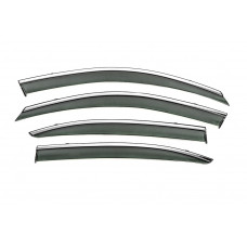 Ветровики с хромированным молдингом Niken Luxury (SD, 4 шт) для Skoda Octavia II A5 2010-2013 гг