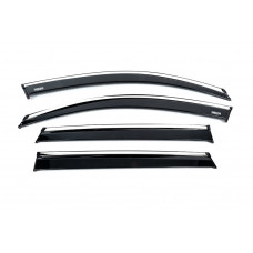 Ветровики с хромированным молдингом (2019-2023, 4 шт, Niken) для Skoda Kamiq 2019- гг