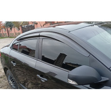 Ветровики на окна (4 шт., Sunplex Sport) для Renault Fluence 2009-2016 гг