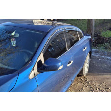 Ветровики с хромированным молдингом (4 шт, Niken) для Renault Fluence 2009-2016 гг