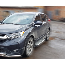 Бокові пороги Allmond Grey (2 шт., алюм.) для Honda CRV 2017-2022 рр