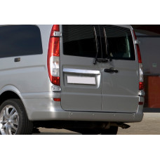 Хромированная накладка над номером (2-дверный, нержавейка) OmsaLine - Итальянская нержавейка (без надписи) для Mercedes Vito W639 2004-2014 гг