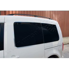 Хромированные окантовки задних стекол (12 шт, нержавейка) для Volkswagen Caddy 2004-2010 гг