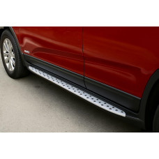 Бокові пороги OEM V2 (2 шт, алюм) для Subaru Outback 2009-2014 рр