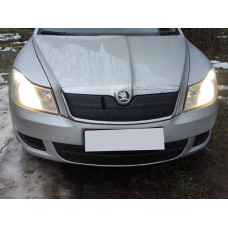 Зимняя накладка на решетку радиатора (верхняя) Матовый для Skoda Octavia II A5 2010-2013 гг