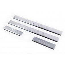 Накладки на пороги Carmos Solaris V4 (4 шт, нержавейка) для Hyundai Accent 2011-2017 гг