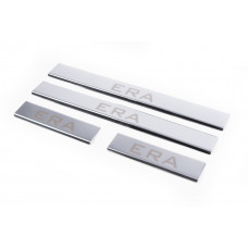 Накладки на пороги нержавейка Carmos V2 (4 шт) для Hyundai Accent 2006-2010 гг