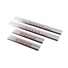 Накладки на пороги Carmos V1 (4 шт, нерж) для Nissan NP300 1999-2015 рр