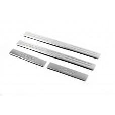 Накладки на пороги OmsaLine (4 шт, нержавейка) для Volkswagen Polo 2010-2017 гг