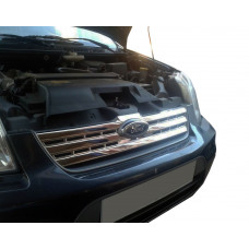 Накладки на переднюю решетку (нержавейка) Carmos - Турецкая Нержавеющая Сталь для Ford Connect 2010-2013 гг