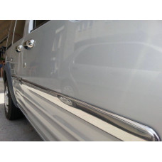 Накладки на дверные молдинги из нержавеющей стали (4 шт.) Короткая, OmsaLine - Итальянская Нержавейка для Ford Connect 2002-2006 гг