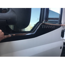 Окантовка стекол Нержавеющая сталь (2 шт) OmsaLine - Итальянская Нержавейка для Ford Transit 2000-2014 гг