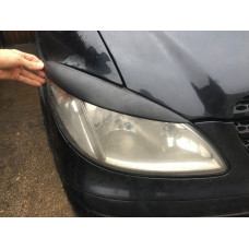 Реснички на фары прямые (черный мат) для Mercedes Viano 2004-2014 гг