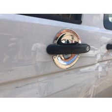 Накладки-чашки под дверные ручки из нержавейки (3 шт) Carmos - Турецкая сталь, 4 шт для Volkswagen Caddy 2004-2010 гг