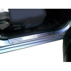 Накладки на пороги OmsaLine (4 шт, нержавейка) для Mitsubishi Lancer 9 2004-2008 гг