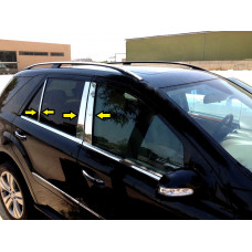 Накладки на дверные стойки из нержавеющей стали (6 шт) для Mercedes ML W164 2005-2011 гг