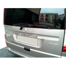 Хромированная накладка над номером (1-дверь, нержавейка) OmsaLine - Итальянская Нержавейка для Mercedes Vito W639 2004-2014 гг