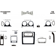 Накладки на Панель Приборов Алюминий для Volkswagen Caddy 2010-2015 гг