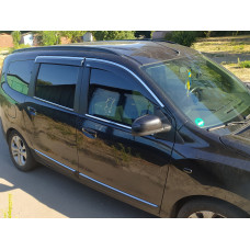 Ветровики с хромированным молдингом (4 шт, Niken) для Dacia Lodgy 2012-2022 гг