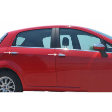 Хромированные Накладки на Дверные Ручки (4-дверн., Нержавейка) Carmos - Турецкая Нержавеющая Сталь для Fiat Punto Grande/EVO 2006-2018 гг