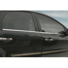 Наружные молдинги окон нержавейка (4 шт) OmsaLine - Итальянская Нержавейка для Ford Focus II 2005-2008 гг