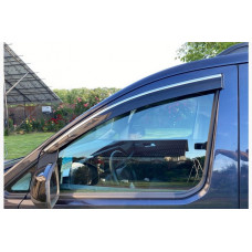 Ветровики с хромированным молдингом (4 шт., Sunplex Chrome) для Ford Connect 2021- гг