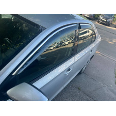 Ветровики с хромированным молдингом Niken Luxury (4 шт) для Skoda Rapid 2012-2019 гг