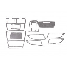 Накладки на панель приборов (Meric, Турция) Карбон для Skoda Octavia II A5 2010-2013 гг