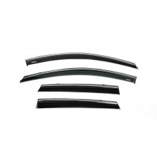 Ветровики с хромированным молдингом (4 шт, Niken) для Hyundai I-30 2017- гг