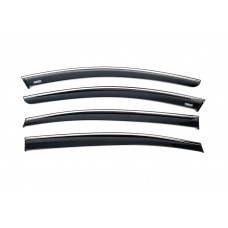 Вітровики з хромованим молдингом (4 шт, Niken) для Dacia Logan III 2020- рр