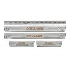 Накладки на пороги V-2 (4 шт., нержавейка) для Renault Megane III 2009-2016 гг