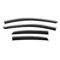 Ветровики с хромированным молдингом Niken Luxury (4 шт) для Toyota bZ3 2023- гг