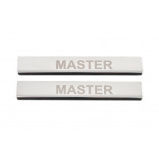 Накладки на дверні пороги V4 (2 шт, нерж.) для Renault Master 2011-2023 рр