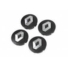 Черные колпачки на диски 5882B (56мм на 52мм, 4 шт) для Renault