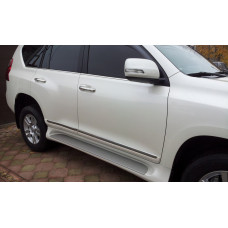 Молдинги дверей (Дизайн 2013-2017) Белый для Toyota Land Cruiser Prado 150