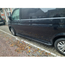 Боковые Подножки Allmond Black (2 шт., Алюминий) Короткая База для Volkswagen T6 2015-2024 гг