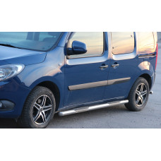 Боковые трубы (2 шт., нержавейка) 51мм, длинная база, без пластиковых вставок для Mercedes Citan 2013-2021 гг