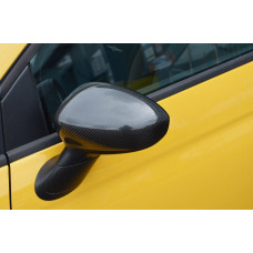 Накладки на Зеркала 2007-2015 (2 шт., Натуральный Карбон) для Fiat 500/500L