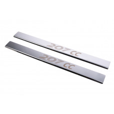 Накладки на пороги Carmos (2 шт, нержавейка) для Peugeot 207 2006-2014 гг