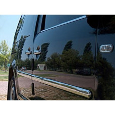 Накладки на молдинги (4 шт, нержавейка) MAXI база, OmsaLine - Итальянская Нержавейка для Volkswagen Caddy 2004-2010 гг