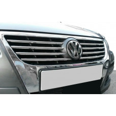 Хромированные Накладки на Решетку (8 шт, Нержавеющая Сталь) OmsaLine - Итальянская Нержавейка для Volkswagen Passat B6 2006-2012 гг
